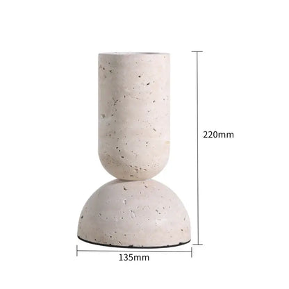 Minimalist beige archway shape travertine sculpture living room decor