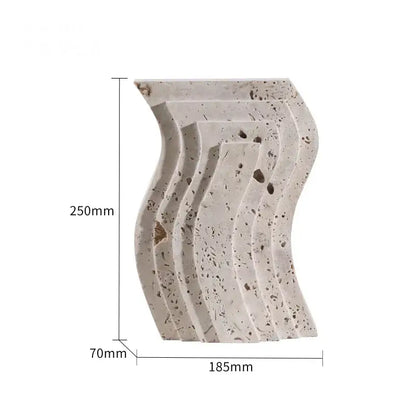 Minimalist beige archway shape travertine sculpture living room decor