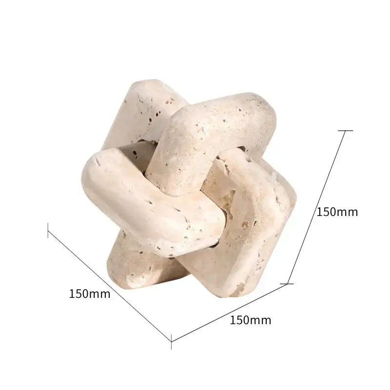 Minimalist beige archway shape travertine sculpture living room decor