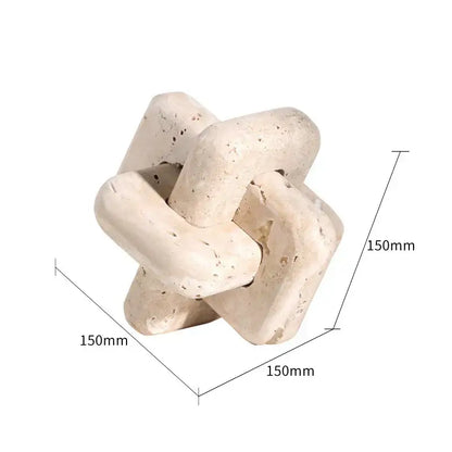 Minimalist beige archway shape travertine sculpture living room decor