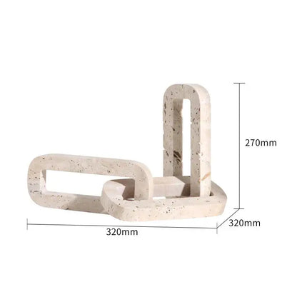 Minimalist beige archway shape travertine sculpture living room decor