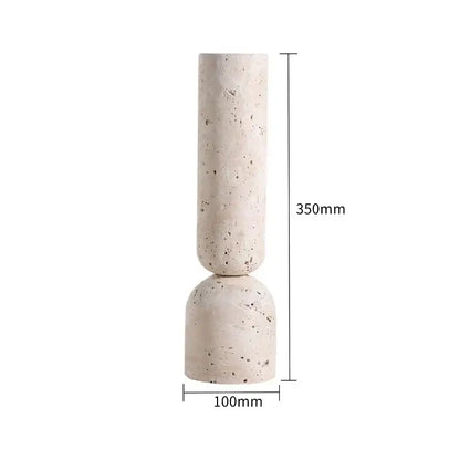 Minimalist beige archway shape travertine sculpture living room decor