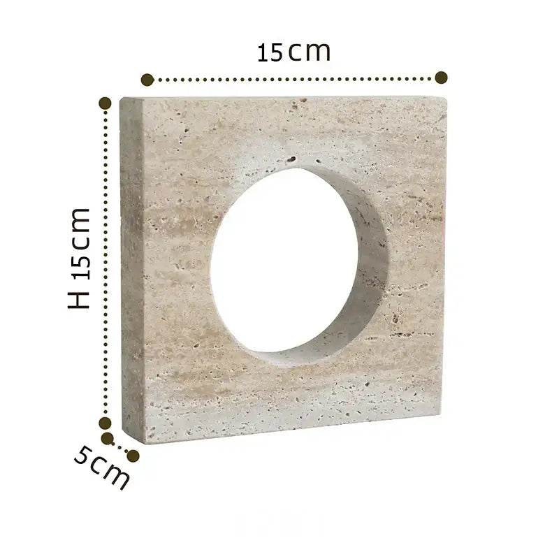 Minimalist beige archway shape travertine sculpture living room decor