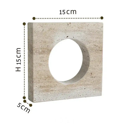 Minimalist beige archway shape travertine sculpture living room decor