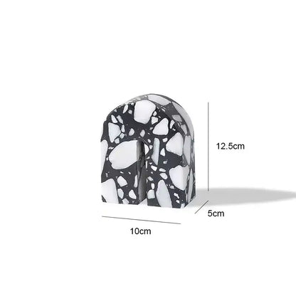 Modern black & white archway terrazzo sculpture living room decor