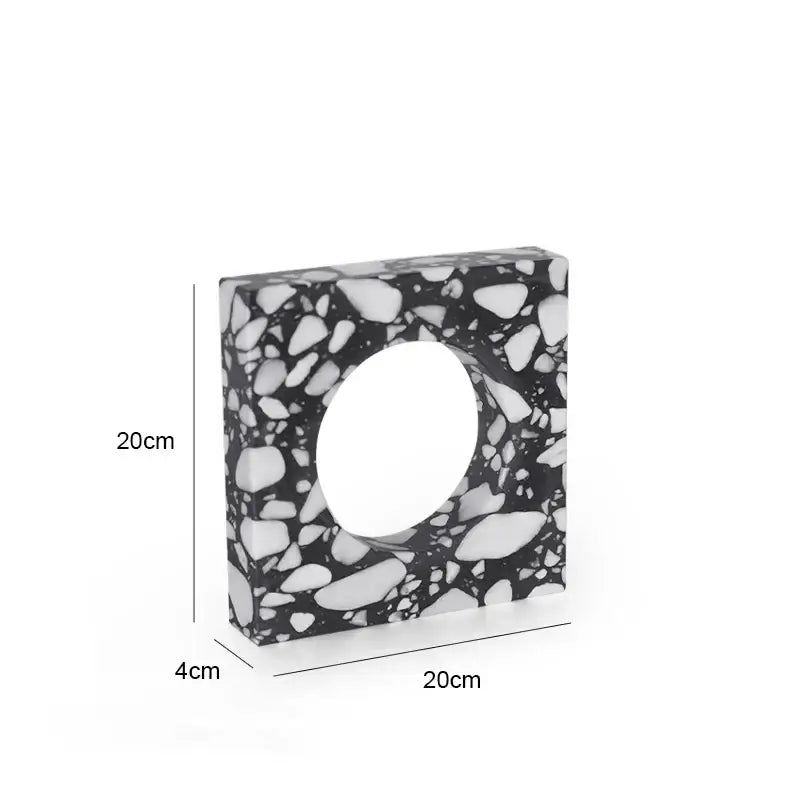 Modern black & white archway terrazzo sculpture living room decor