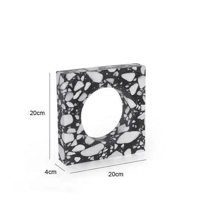 Modern black & white archway terrazzo sculpture living room decor