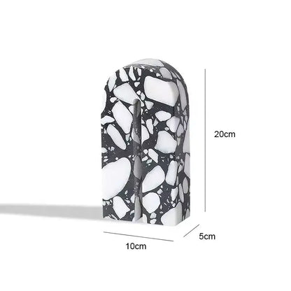 Modern black & white archway terrazzo sculpture living room decor
