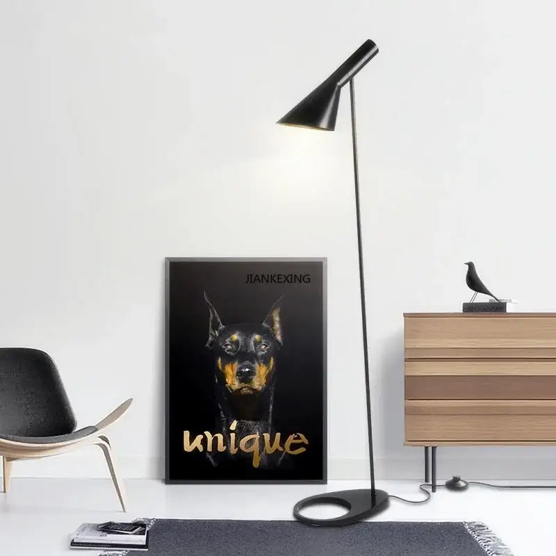 Modern black & white conical floor lamp living room led decor