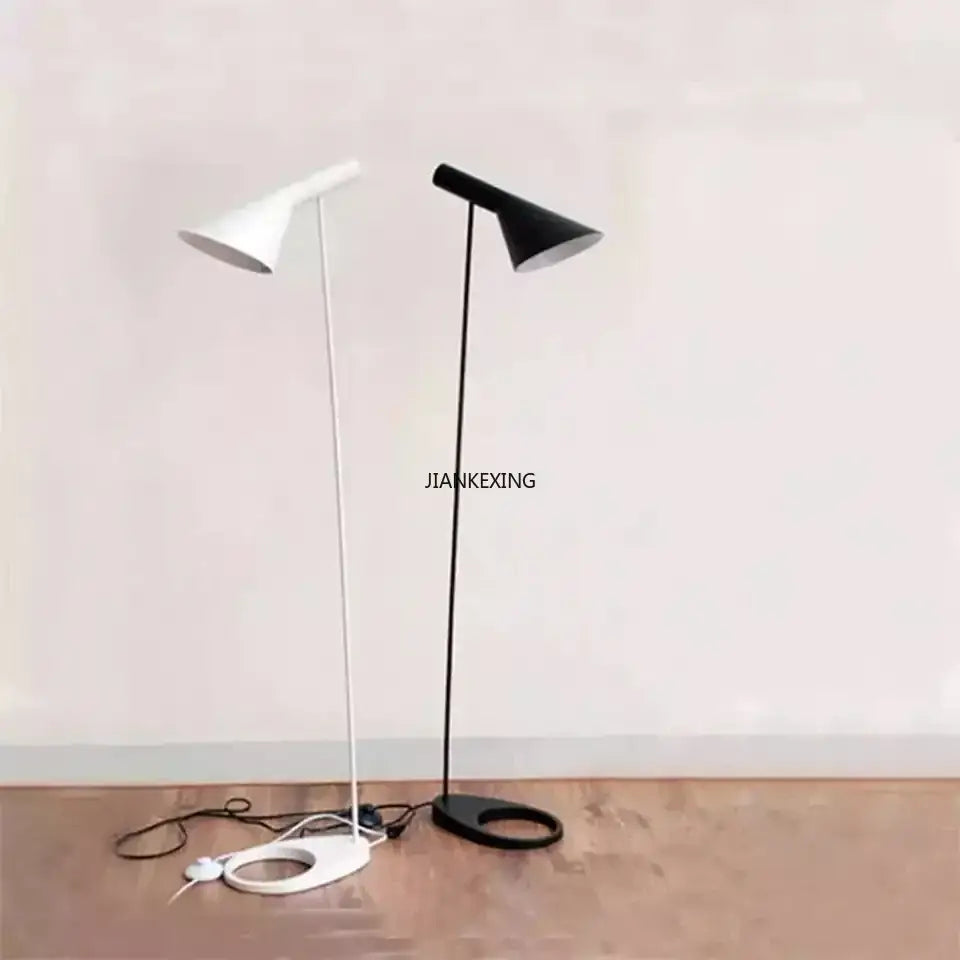 Modern black & white conical floor lamp living room led decor