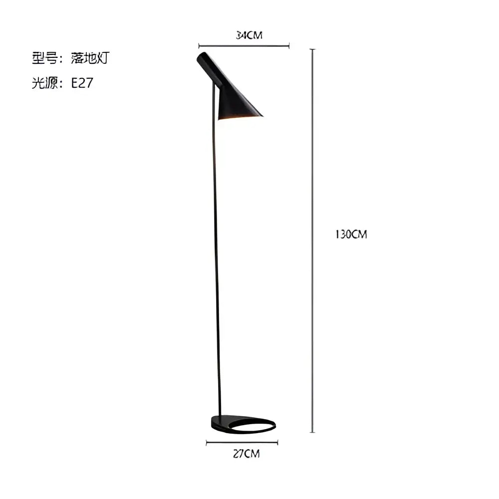 Modern black & white conical floor lamp living room led decor