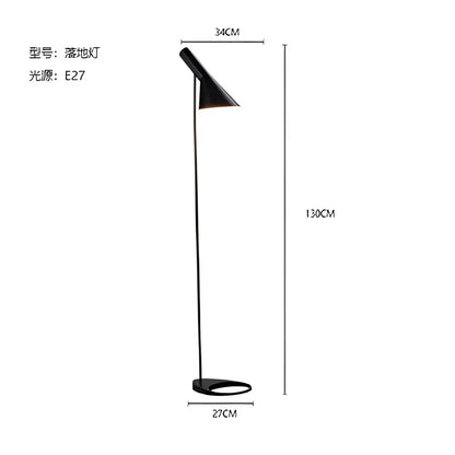 Modern black & white conical floor lamp living room led decor