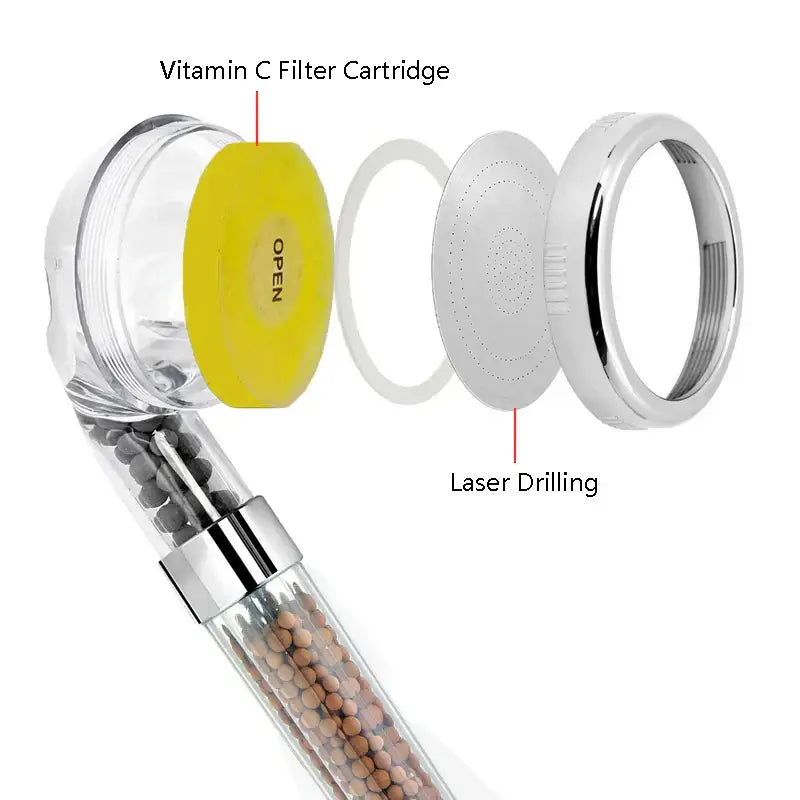 Clear chrome aroma shower head bathroom vitamin filtration vitamin scent