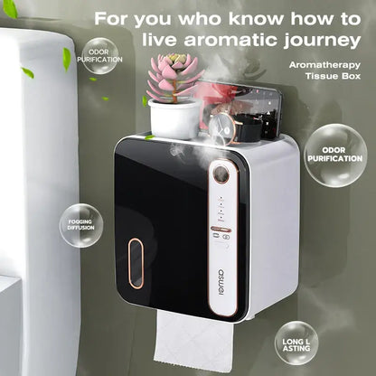 Modern white & black toilet tissue box holder bathroom storage rack