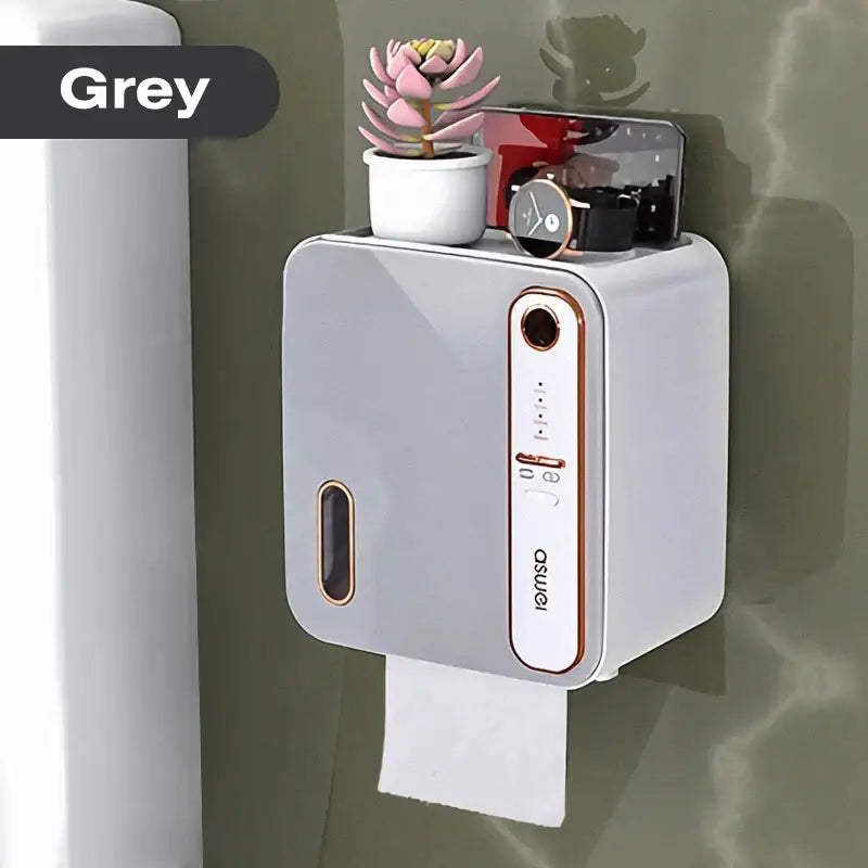 Modern white & black toilet tissue box holder bathroom storage rack