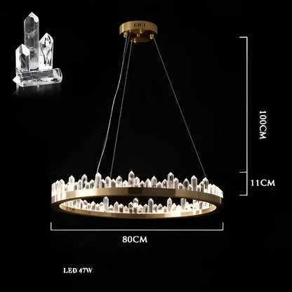 Modern black arrow crystal led chandelier dining room light