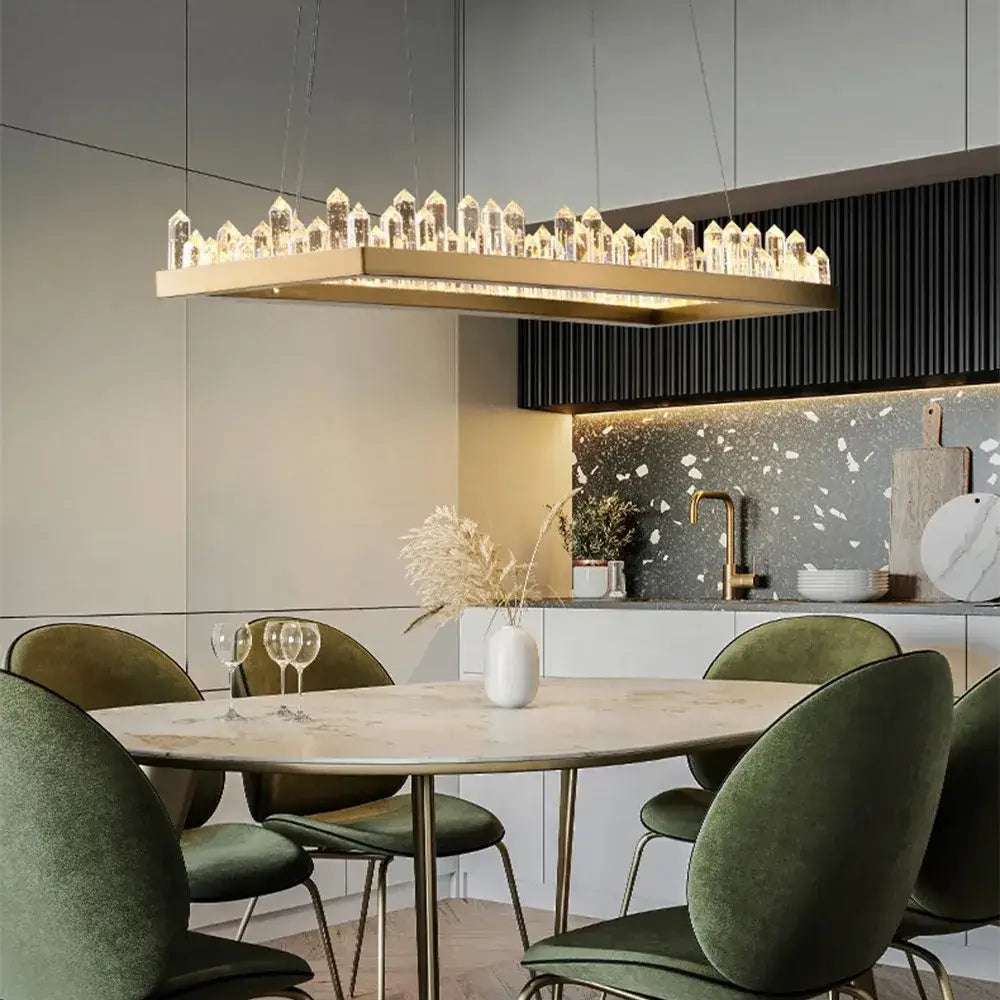 Modern black arrow crystal led chandelier dining room light