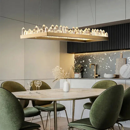 Modern black arrow crystal led chandelier dining room light