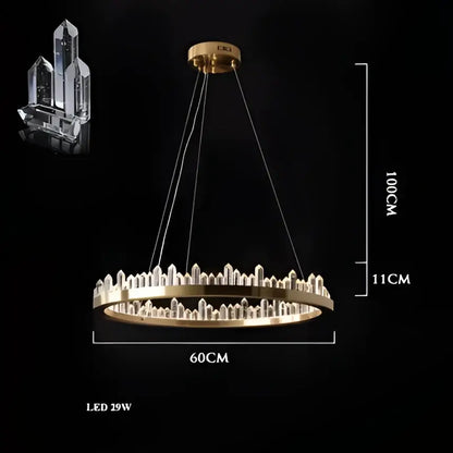 Modern black arrow crystal led chandelier dining room light