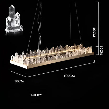 Modern black arrow crystal led chandelier dining room light