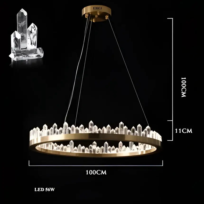Modern black arrow crystal led chandelier dining room light