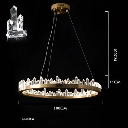 Modern black arrow crystal led chandelier dining room light