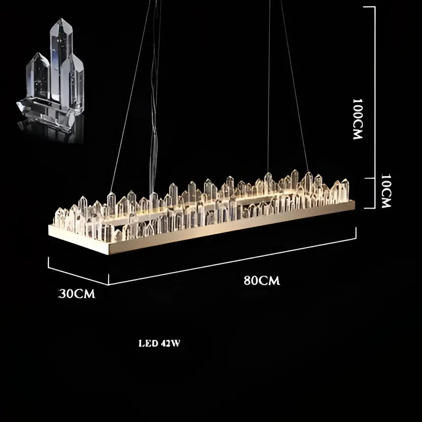 Modern black arrow crystal led chandelier dining room light