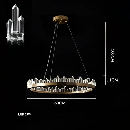 Modern black arrow crystal led chandelier dining room light