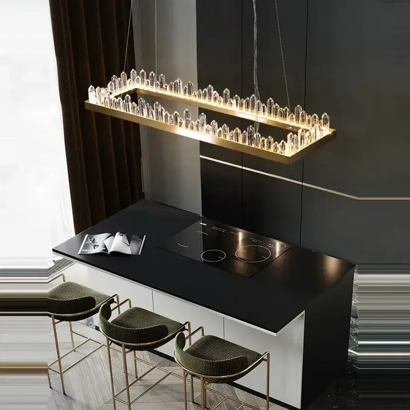 Modern black arrow crystal led chandelier dining room light