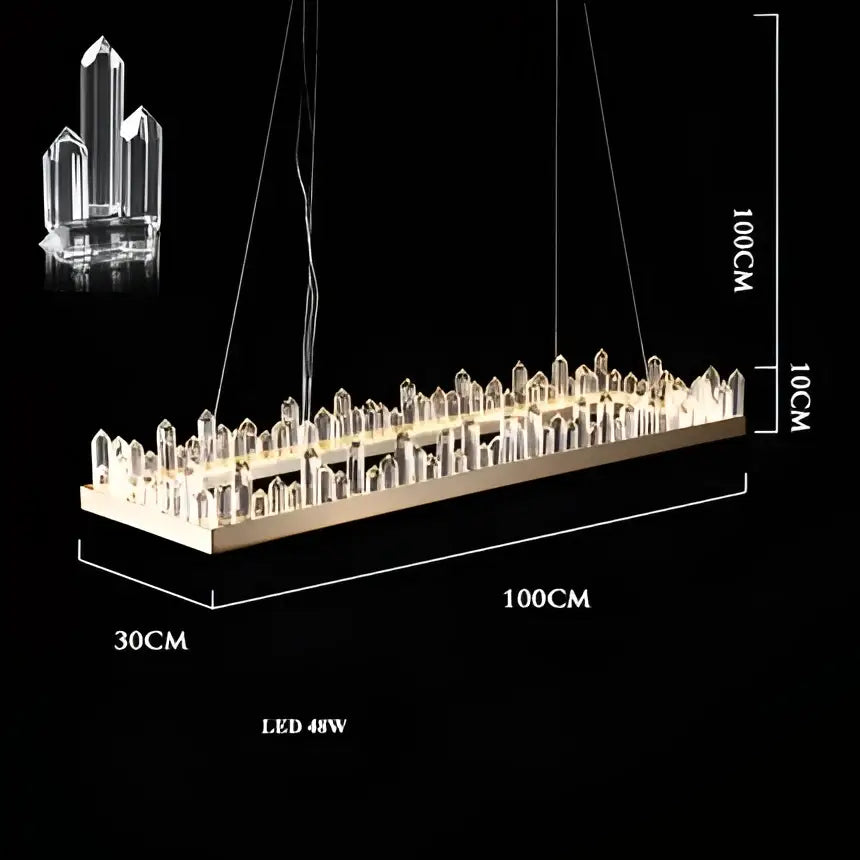 Modern black arrow crystal led chandelier dining room light