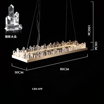 Modern black arrow crystal led chandelier dining room light
