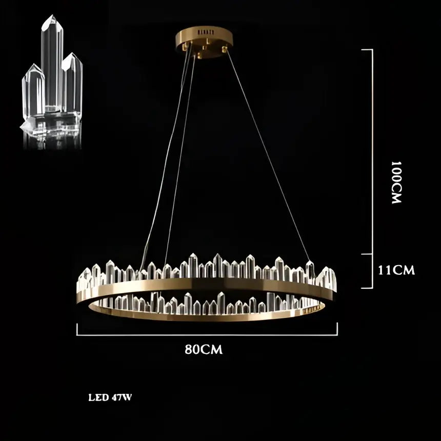Modern black arrow crystal led chandelier dining room light