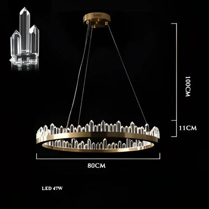 Modern black arrow crystal led chandelier dining room light