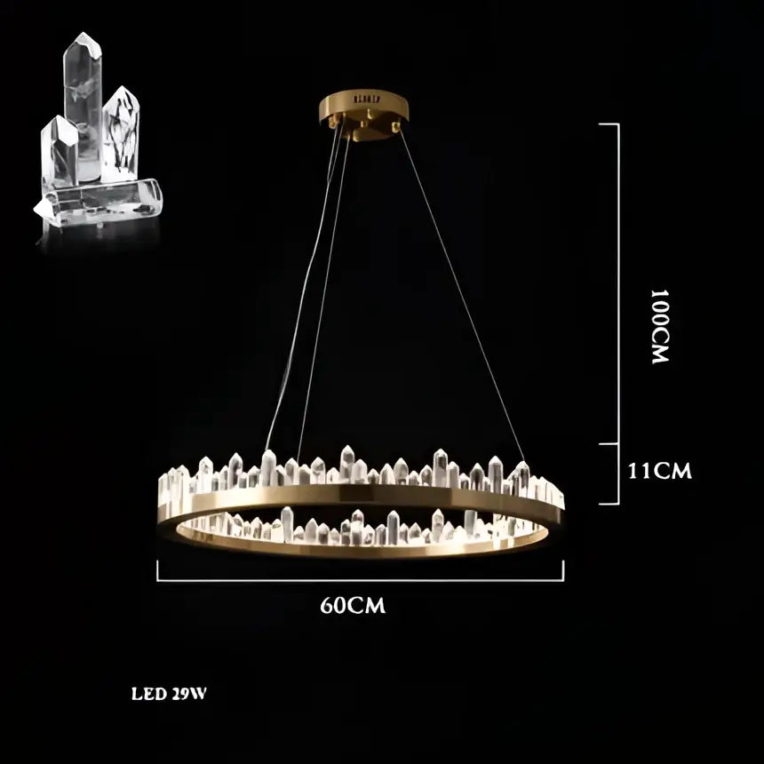 Modern black arrow crystal led chandelier dining room light