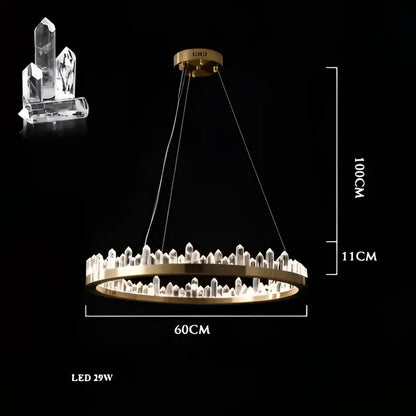Modern black arrow crystal led chandelier dining room light