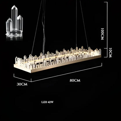 Modern black arrow crystal led chandelier dining room light