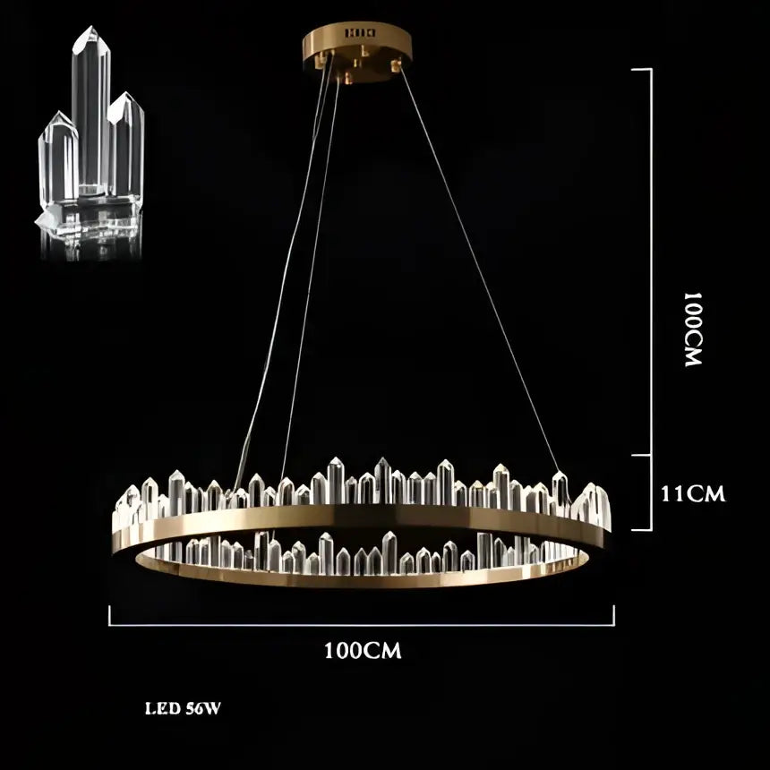 Modern black arrow crystal led chandelier dining room light