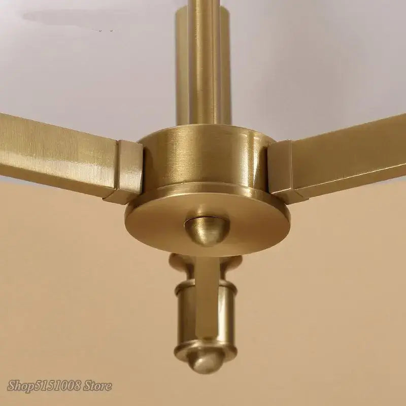 Art deco copper pendant light with fabric shade for dining room