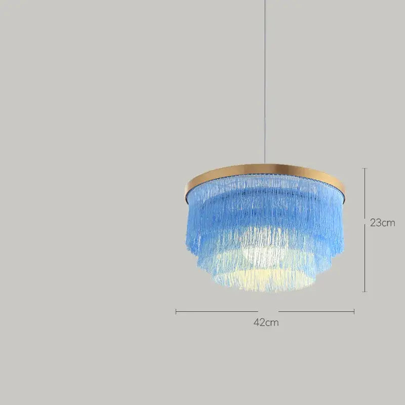 Art deco pink & gold tiered chandelier bedroom fringe light