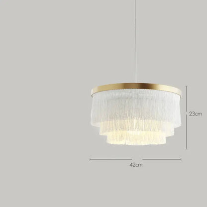 Art deco pink & gold tiered chandelier bedroom fringe light