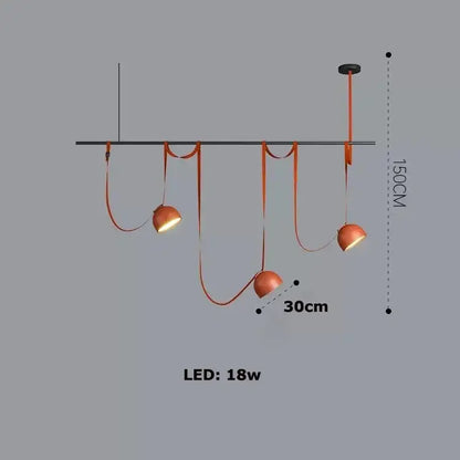 Art deco orange lustre cross belt pendant light – living room