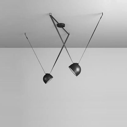 Art deco orange lustre cross belt pendant light – living room