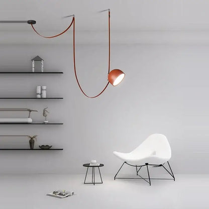 Art deco orange lustre cross belt pendant light – living room