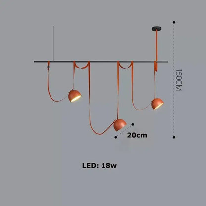 Art deco orange lustre cross belt pendant light – living room