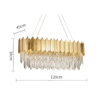 Art deco crystal led chandelier gold & silver dining room lighting