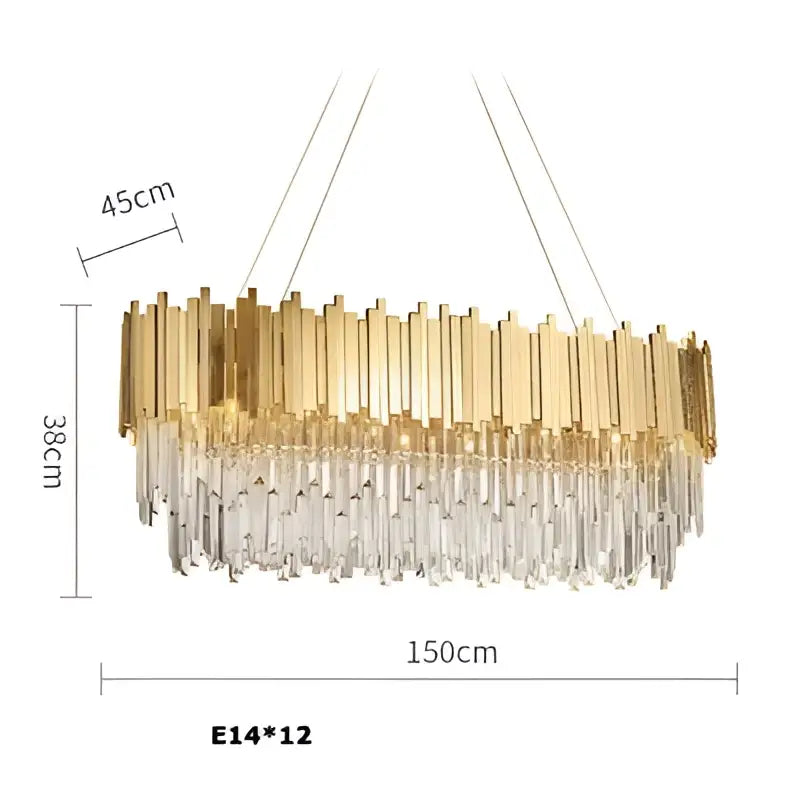 Art deco crystal led chandelier gold & silver dining room lighting