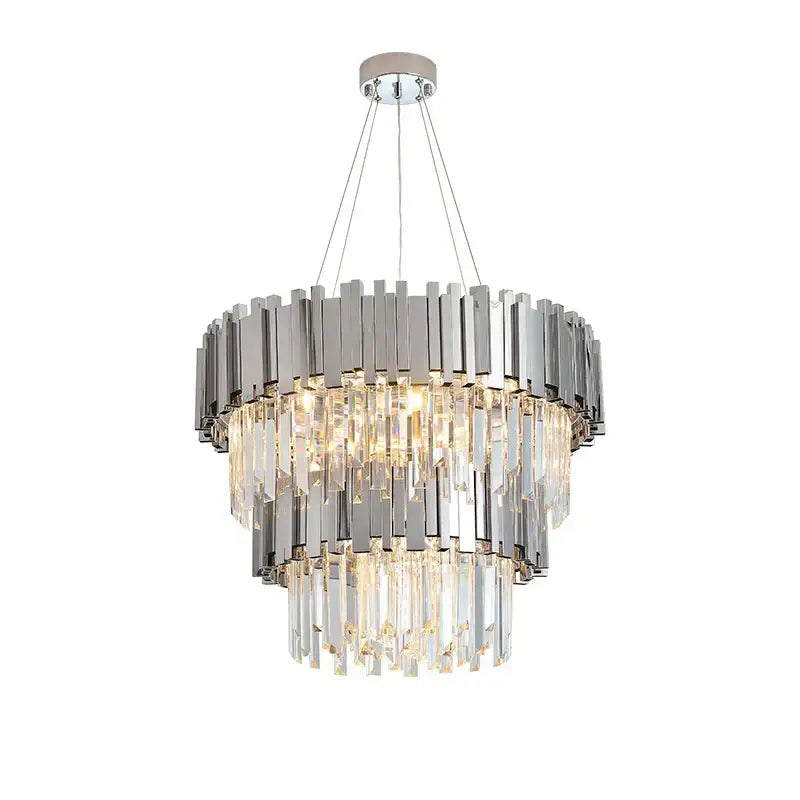 Art deco crystal led chandelier gold & silver dining room lighting