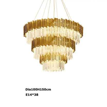 Art deco crystal led chandelier gold & silver dining room lighting