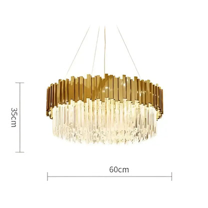 Art deco crystal led chandelier gold & silver dining room lighting
