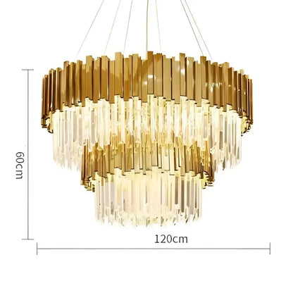 Art deco crystal led chandelier gold & silver dining room lighting